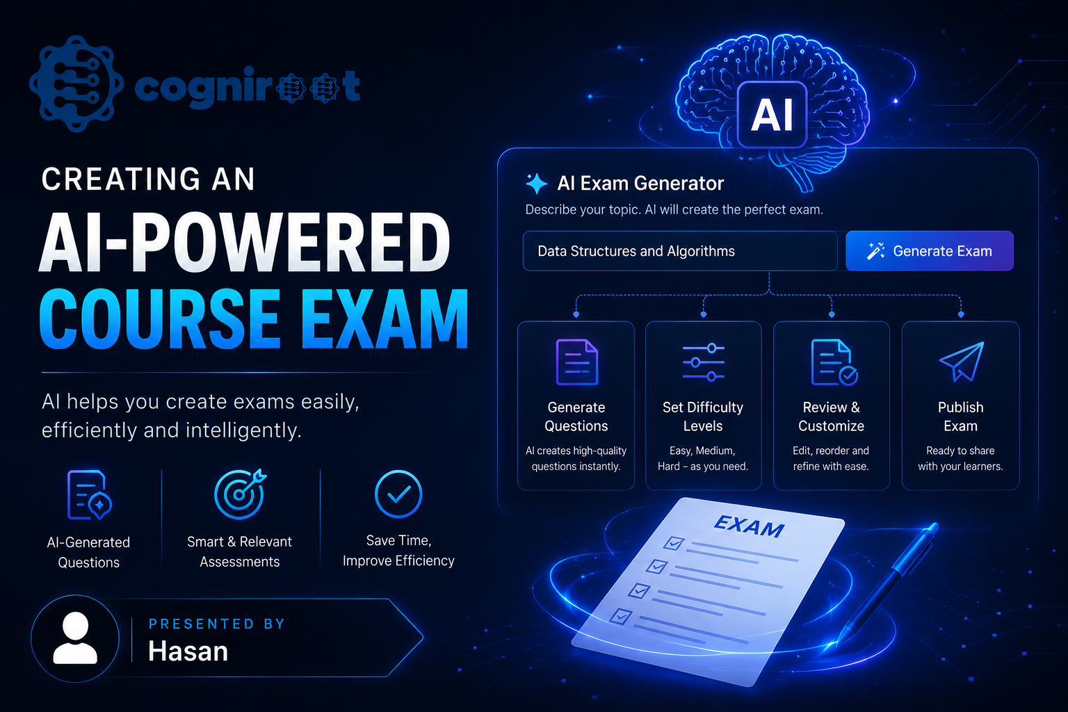 Generate an AI-Powered Course Exam in Cogniroot