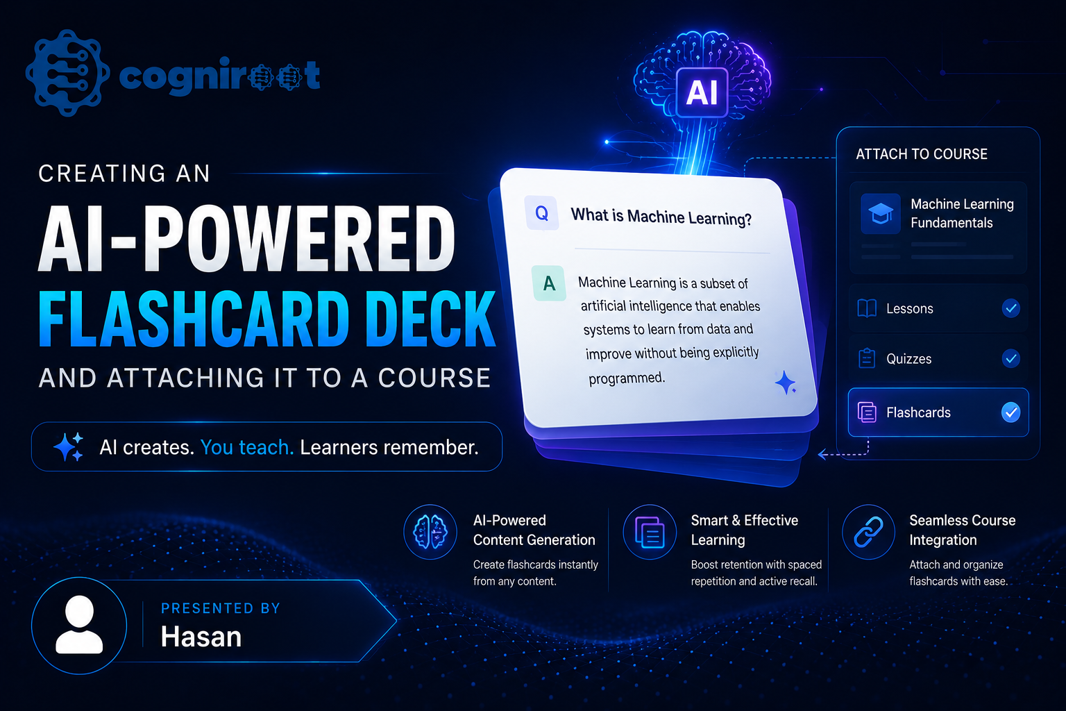Generate and Attach AI-Powered Flashcards to a Course Module